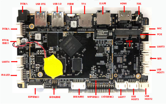 Sunchip RK3568の人間の特徴をもつマザーボードLCDデジタル表記によって埋め込まれる腕板