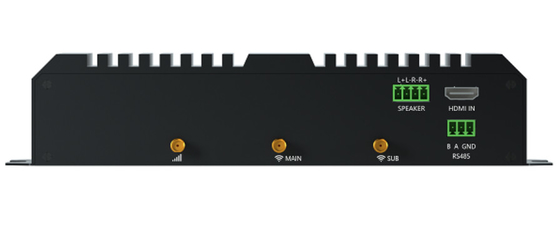 ブラック RK3588 メディアプレーヤー アンドロイド 12 OS RS232 X2 RS485 USB X4 HD X2 LAN X2 DP アンドロイド デジタル シグネージ プレーヤー ボックス